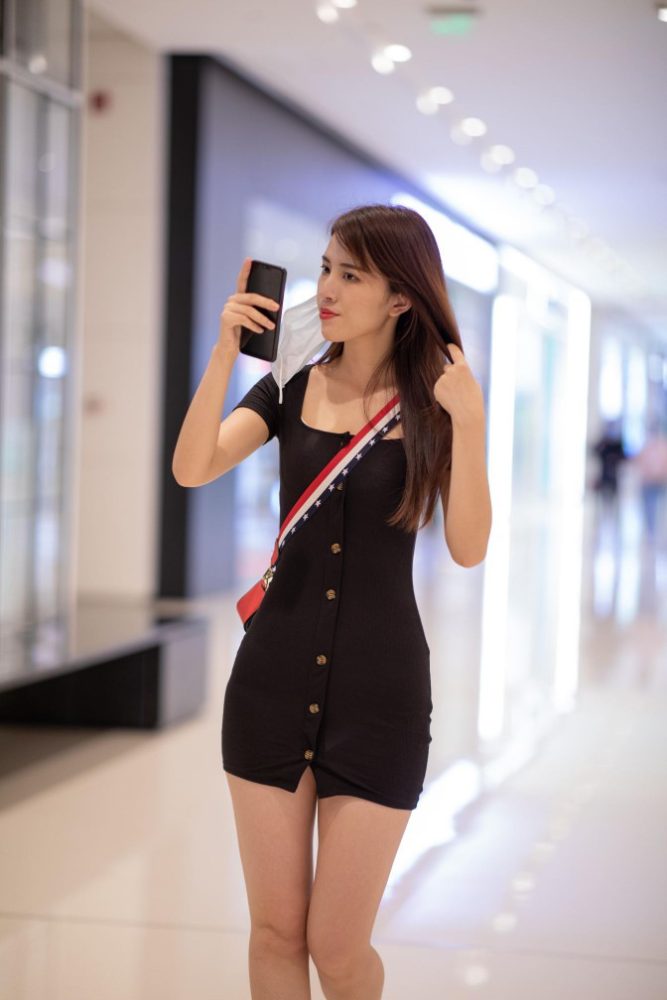 逛商场的黑色包臀裙美丽女孩【385P】00050-思小愿