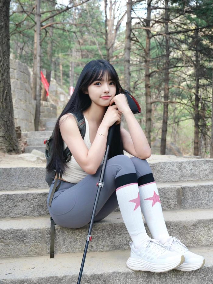 爱爬山的瑜伽裤MM，太甜美了！~-思小愿
